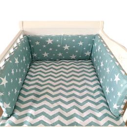 Nordic Stars Design Baby Bed Thicken Bumpers Crib Around Cushion Cot Protector Pillows 7 Colours borns Room Decor 211025
