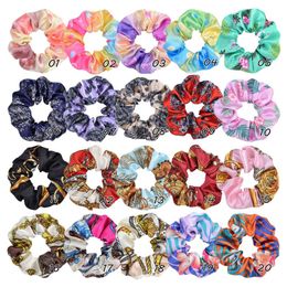 20 Colors New INS Girls Tie Dyed Scrunchies Elastic Hairbands Ponytail Holder Flower Hair Band Rope Women Hair Accessories