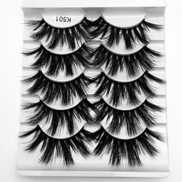 Handmade Reusable 3D Mink Fake Lashes Soft Light Natural Thick 5 Pairs False Eyelashes Extensions Set Easy To Wear With Laser Packing 9 Models Eyes Makeup
