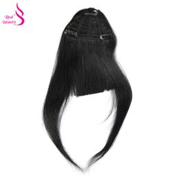 Real Beauty Straight Human Clip Remy Chinese Hair Extension Bangs 20 grams Black 100% Natural Fringe