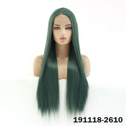 Synthetic Lacefrontal Wig Simulation Human Hair Lace Front Wigs 12~26 inches Silky Straight perruques 191118-2610
