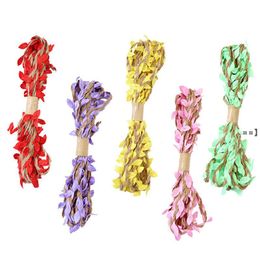 NEW3M 10M Christmas Halloween Party Decoration Artificial Leaf Natural Hessian Jute Twine Rope Burlap Ribbon DIY Craft Vintage LLB9796