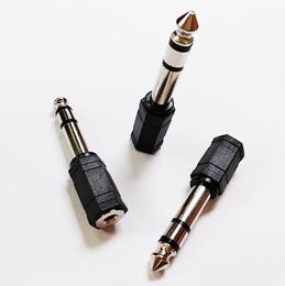 Audio Connector, Nickel Plated 6.35mm Stereo Male Plug to Hex Head 3.5mm Female Jack Adapter/20PCS