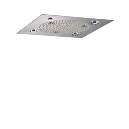 Brushed Nickel Shower Mixer 32X32CM LED Bathroom Ceiling Installation Bifunctional Rainfall Atomizing