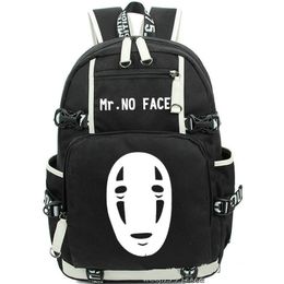 No Face Man backpack Mr daypack Spirited Away Cartoon school bag Print rucksack Casual schoolbag Computer day pack