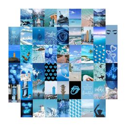 Window Stickers 50PCS Postcard Po Collage Set Wall Kit Exqusite Aesthetic Posters Bedroom Decor Accessories