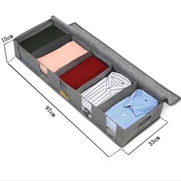 Storage Box Under The Bed Folding Clothes Moisture-Proof Organiser Cotton Linen Dust-Proof Quilt Storages Bags With Lid Finishing ZYY1042