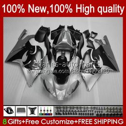 Moto Fairings For Aprilia RSV1000R Mille RV60 RSV-1000 RSV1000 R RR silvery glossy 04 05 06 Bodywork 11No.43 RSV1000RR RSV 1000 R 1000R 1000RR 2004 2005 2006 Bodys Kit