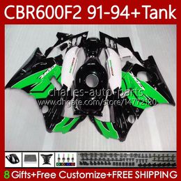 Bodywork +Tank For HONDA CBR600F2 600CC 600FS 91-94 Body 63No.171 CBR 600 600F2 Green black CBR600 F2 FS CC 1991 1992 1993 1994 CBR600FS CBR600-F2 91 92 93 94 Fairing Kit