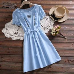 embroidered women short-sleeved dress in summer of fashion short sleeve sweet top 3515 50 210521