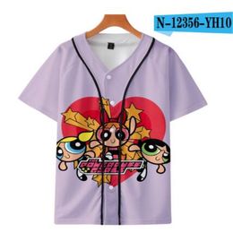 Summer Fashion Tshirt Baseball Jersey Anime 3D Printed Breathable T-shirt Hip Hop Clothing 056