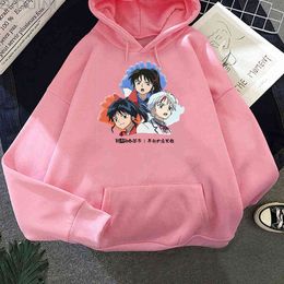 Anime Hoodies Women Yashahime Princess Half-Demon 90s Kawaii Aesthetic Clothing Spring/Autumn Loose Colors 12 Sweatshirts Korean Y0820