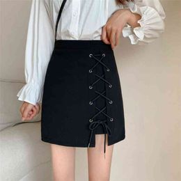 A Line S-Xl Plus Size Summer Short Skirts Korean Skirt Women High Waist School Girl Solid Vintage Mini Skrits Pleated 210423