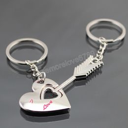 Novelty Couple Keychain Lovers Heart Key Chain Ring Casual Trinket Jewelry Valentine's Day Keyfob Wedding Gift accessories