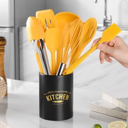 Silicone Cooking Utensils Set Food Grade Non Stick Butter Scraper Brush Eggbeater Cake Baking Set With Storage Box Kitchen Tools 210326