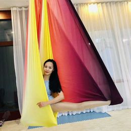 Colorful Aerial Yoga Hammock 5*2.8m Anti-Gravity Belts Yoga Swing H1026