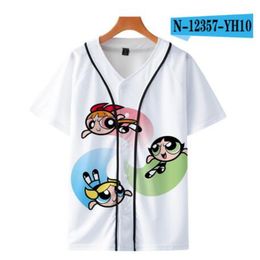 Custom Baseball Jersey Mens Buttons Homme T-shirts 3D Printing Shirt Streetwear Tees Shirts Hip Hop Clothes Front and Back Print 057