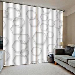 Curtain & Drapes Custom Any Size Modern Geometric Pattern Window Curtains Large Living Room Blackout Decor Decoration