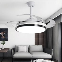 Ceiling Fans ORY Lamp With Fan 3 Colours LED Remote Invisible Blade For Home Dining Room Bedroom Parlour Office