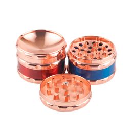 Herb grinder 63mm 4 parts Blue Red available smoking accessories tobacco crusher Flat diamond shape Zinc alloy grinders
