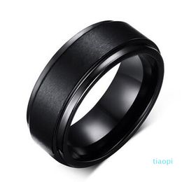 Mens 8mm SE RIWedding Band Black Pure Carbide Tungsten Engagement Ring for Men jewelry