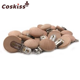 20pcs Wooden Pacifier Clip Nursing Accessories Beech s Chewable Teething Diy Dummy Chains Baby Teether 211106