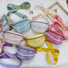 girls candy colors handbags purse kids designer letter princess chest bags fashion cute children single shoulder mini wallet F355