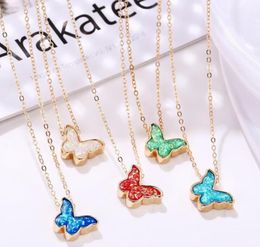 Fashion Blue Red Butterfly Necklace Women 2020 New Charm Acrylic Butterfly Necklaces for Girls Best Friend Gift DHL Wholesale