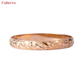 Fashion Middle East Rose Color Bangles for Women Open Copper Bracelets Arab Gold Wedding Luxury Jewelry Q0719