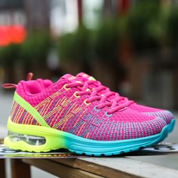 Wholesale 2021 Top Fashion Off Mens Womens Sports Running Shoes Newest Rainbow Knit Mesh Outdoor Runners Walking Jogging Sneakers SIZE 35-42 WY29-861