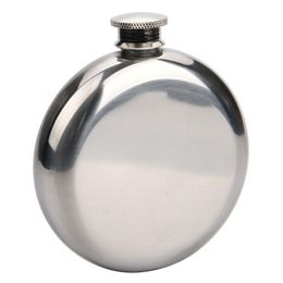 5oz redonda de aço inoxidável anca flasky whiskey beber garrafa de vinho recipientes de bolso russo flasks para viagem ao ar livre