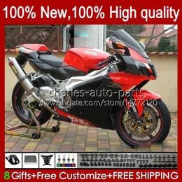 Moto Fairings For Aprilia RSV1000R Mille RV60 RSV-1000 RSV1000 R RR 04 05 06 Bodywork 11No.18 RSV1000RR RSV 1000 R 1000R 1000RR 2004 2005 2006 Bodys Kit red black