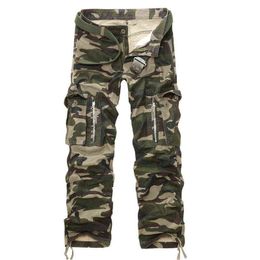 Men's Spring Army Tactical Baggy Military Pants Multi-pocket Washing Loose Cargo Pants Male Casual Overall Pants Plus Size 40 G0104