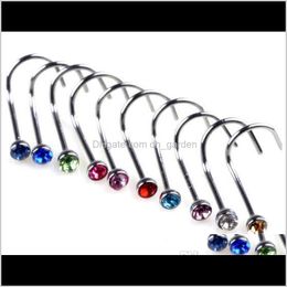& Studs Titanium Steel Crystal Stude Nose Rings Body Art Piercing Jewellery Drop Delivery 2021 Dgvet