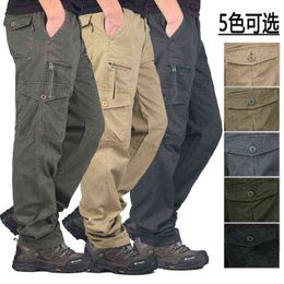 Men's Wear Resistant Cotton Work Pants Classic Khaki Large Size Military Camouflage Tactics Pants Multi-color Jogging Trousers H1223