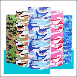 Protective Gear Cycling Sports Outdoorscycling Caps & Masks Mti Functional Camouflage Tactical Neck Gaiter Er Tube Face Bandanas Mask Huntin