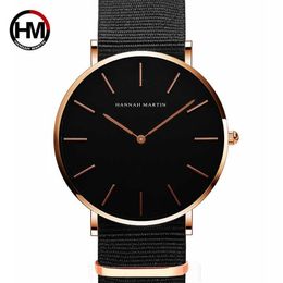 Japan Quartz Movt Men Simple Waterproof Fashion Brand Black Nylon Sport Casual Watches Men Women Unisex Wristwatch Drop 210527
