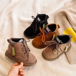 Baby Boots Boys Girls Toddler Martin Kids Shoes Snow Fashion for 1-7 Years 211022