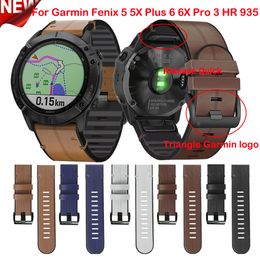 CFenix6 Wrist Band 22 26mm Quick Fit Silicone+Leather WatchBand Strap For Garmin Fenix5 6 6X Pro/5X Plus/Forerunner 935 Bracelet