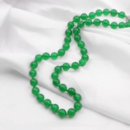 malaysian jewelry UK - Statement Women Crystal Beads Short Chain Necklace Malaysia Natural Stone Jades Gifts Chokers Green Necklaces Jewelry 18" A783