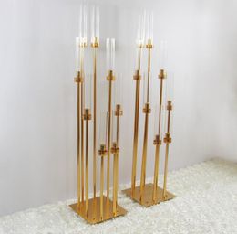 Candle Holders 10PCS Metal Holder Candlestick Flower Vase Wedding Table Centrepiece Candelabra Pillar Stand Road Lead Party Decor