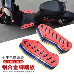 Pedals For Niu MQis MQi2 MS M2 Electric Motorcycle Modified CNC Aluminium Alloy Front Footrest Non-slip Footboard Foot Pegs