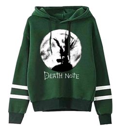 Mens Hoodies Death Note Men Women Pullovers Hoodies Sweatshirts 90s Anime Hoody Streetwear Tops Y211122