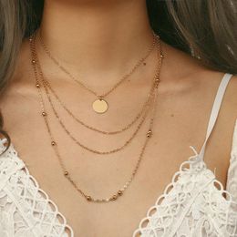 Chokers Winterxue Gothic Fashion Round Pendant Necklaces For Women Gold Color Chain Choker Statement Harajuku Jewelry