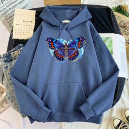 Hoodie Mens Harajuku Butterfly Autumn Men Clothing Cartoon Fleece Streetwear Fashion Sweatshirt Personality Oversize Hoodie Ropa H1227