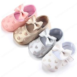 Baby Shoes Kids Girls Party Princess Casual Shoes PU Soft Flats Love Heart Butterfly Knot Baby Newborns Girl First Walkers