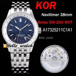 KORF 38mm A17325211C1A1 Watches Swiss SW200 Automatic Unisex Mens Womens Watch White Inner Blue Dial Stainless Steel Bracelet Hello_Watch HRBR B1 (3)