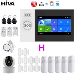 PG107 3G WiFi GSM Alarm System Home Security with IP Camera PIR Sensor Siren Tuya SmartLife App Control Support Google Alexa