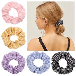 Korean Style Fashion Plaids Large Intestine Hair Rope Cute Princess Elastic Hairband DIY Costume Decoration Photography Props