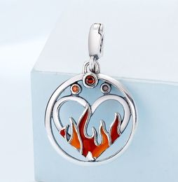 Authentic Pandora 925 Sterling Silver Charm Me Series Fire Inside Medallion fit Europe style beads for bracelet making Jewellery 799674C01